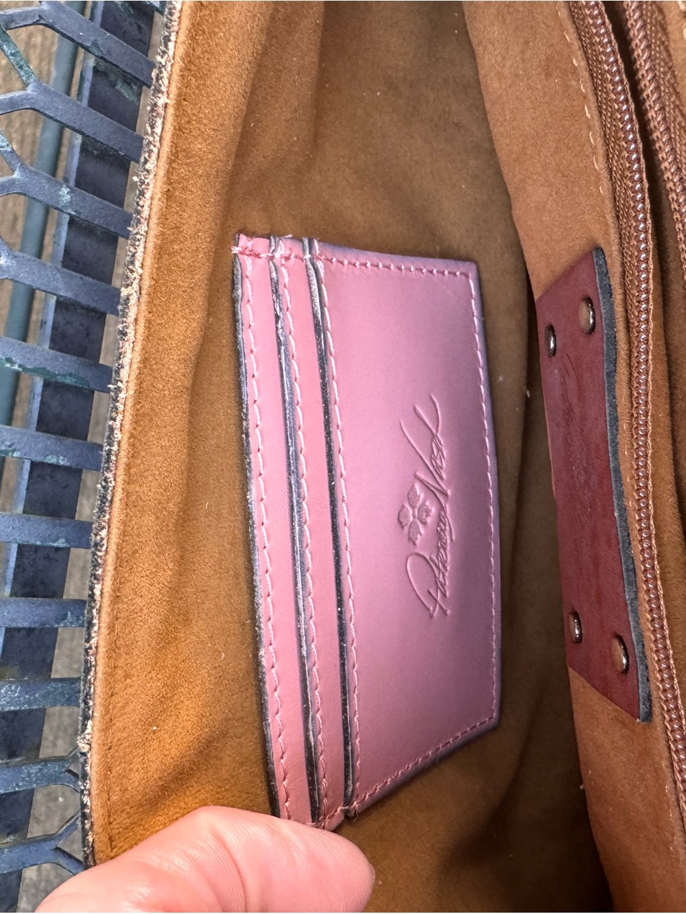 Patricia Nash Pink Leather Crossbody with Floral Medallion - Picture 5 of 7